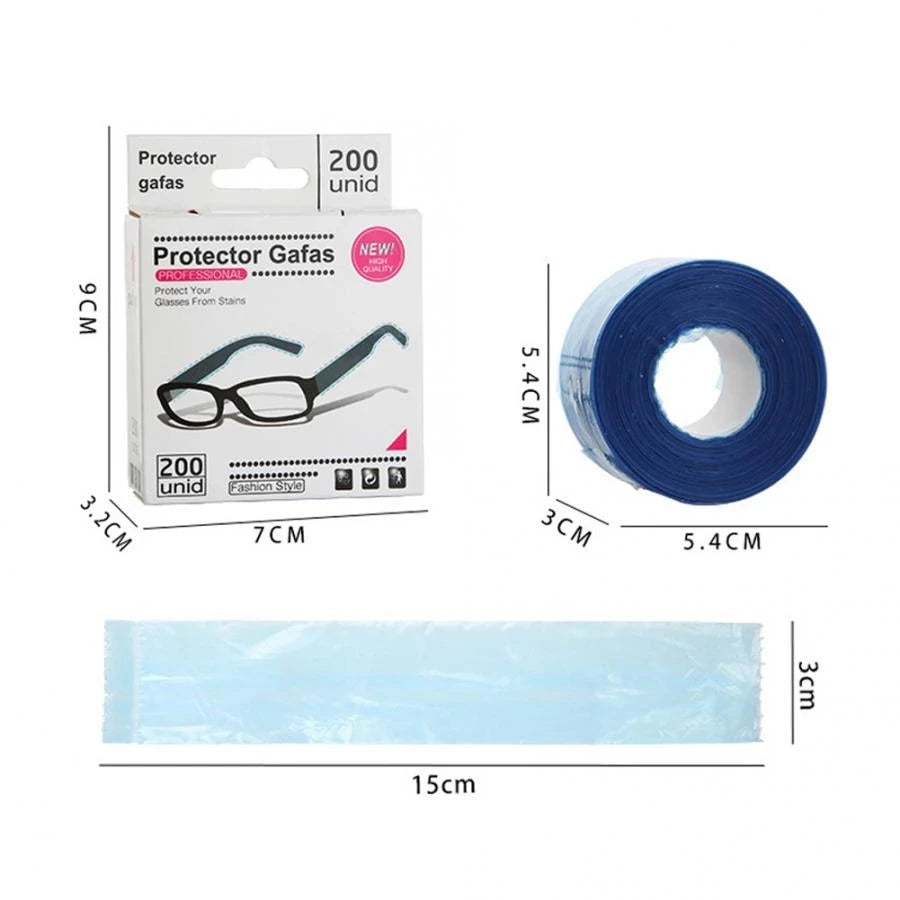 200ps/Box Disposable Glasses Leg Sleeves Cover Hairdressing DIY Barber Hair Coloring Styling Tool Eyeglasses Protector Accessory Peaceful Pleasures Health and Wellness