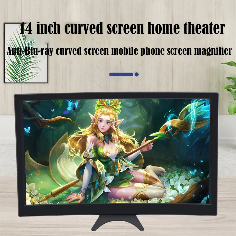 3X 4X Ultra Clear Curved Screen Mobile Phone Magnifying Glass 14 Inch Curved Magnifying Glass Acrylic Blue Lens Peaceful Pleasures Health and Wellness