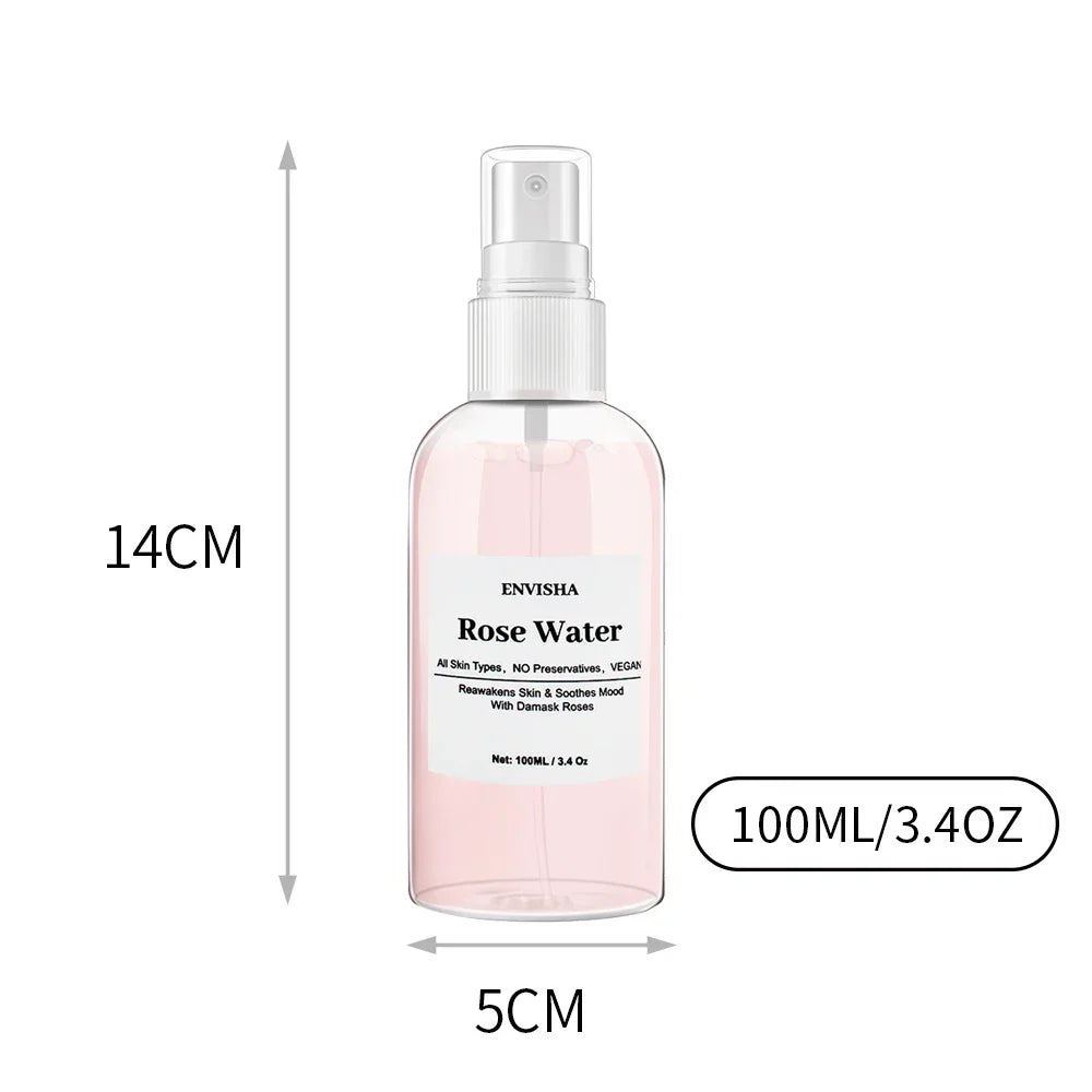 ENVISHA Rose Water Facial Toner – Hydrating & Pore-Minimizing Serum Peaceful Pleasures Health and Wellness