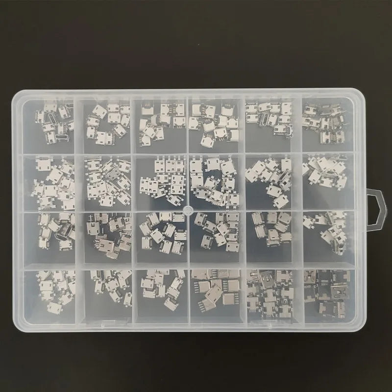 240 Pcs/Box 24 Models Micro USB Box MINI Android Mobile Phone Charging Accessories Connector Socket Jack MP3/4/5 Peaceful Pleasures Health and Wellness Default Title