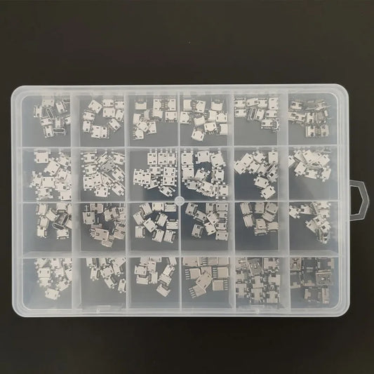 240 Pcs/Box 24 Models Micro USB Box MINI Android Mobile Phone Charging Accessories Connector Socket Jack MP3/4/5 Peaceful Pleasures Health and Wellness Default Title