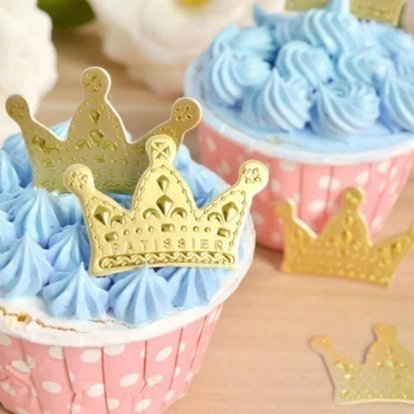 Lot Gold Princess Crown Cake Topper Favors Party Cupcake Picks