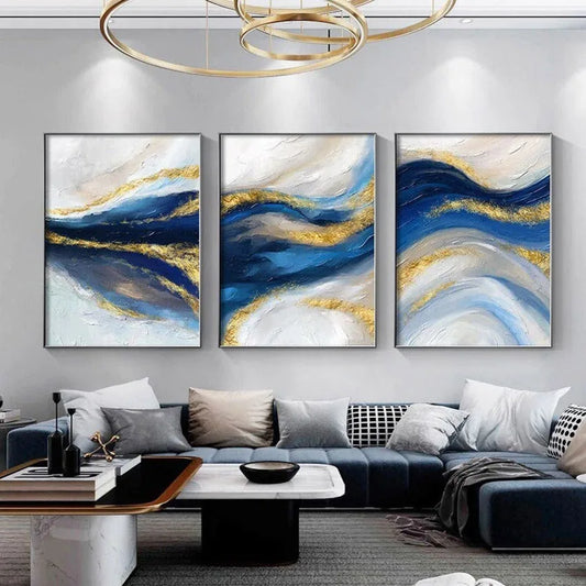 Wall Art Pictures for Home Decoration, 3 Panel, Hand Painted, Acrylic, Oil Painting on Canvas, Posters for Living Room, Sofa Peaceful Pleasures Health and Wellness