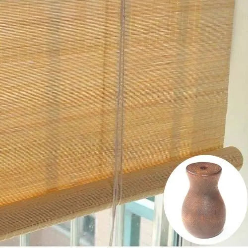 12pcs Brown Wood Tassel for Window Blinds White Cord Knobs Wooden Hanging Ball Pulls for Curtain Craft Peaceful Pleasures Health and Wellness