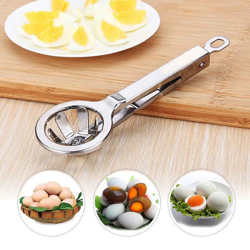 Multifunction Stainless Steel Egg Slicer Eggs Cutting Egg Wedges Fruits Slicing Strawberry Cheese Kitchen Tool Peaceful Pleasures Health and Wellness