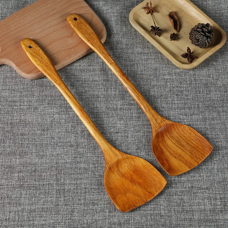 Beech Wood Turner Spatula – Non-Stick Wooden Cooking Shovel & Kitchen Utensil