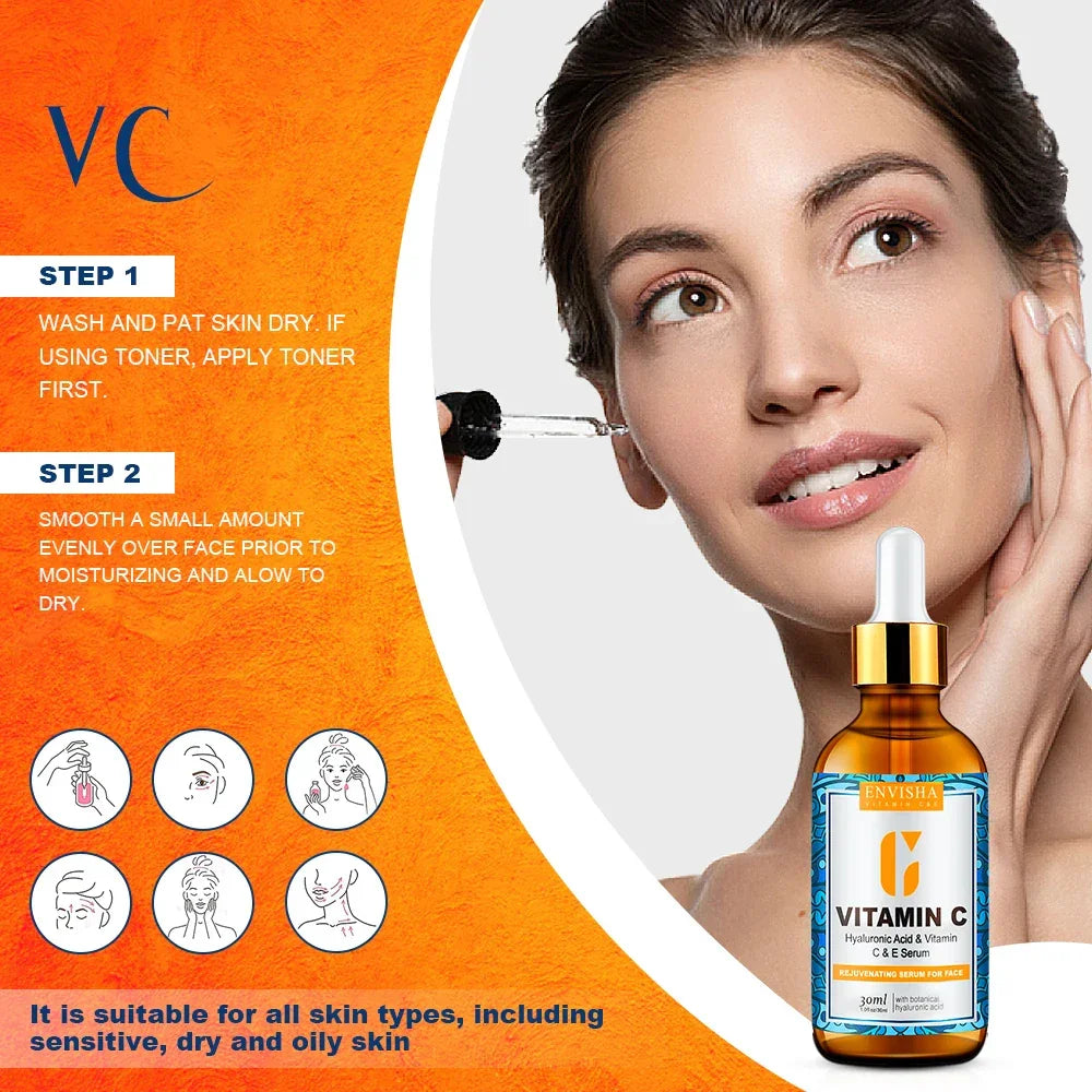 ENVISHA Face Serum – Vitamin C, Retinol & Hyaluronic Acid Face Serum ENVISHA