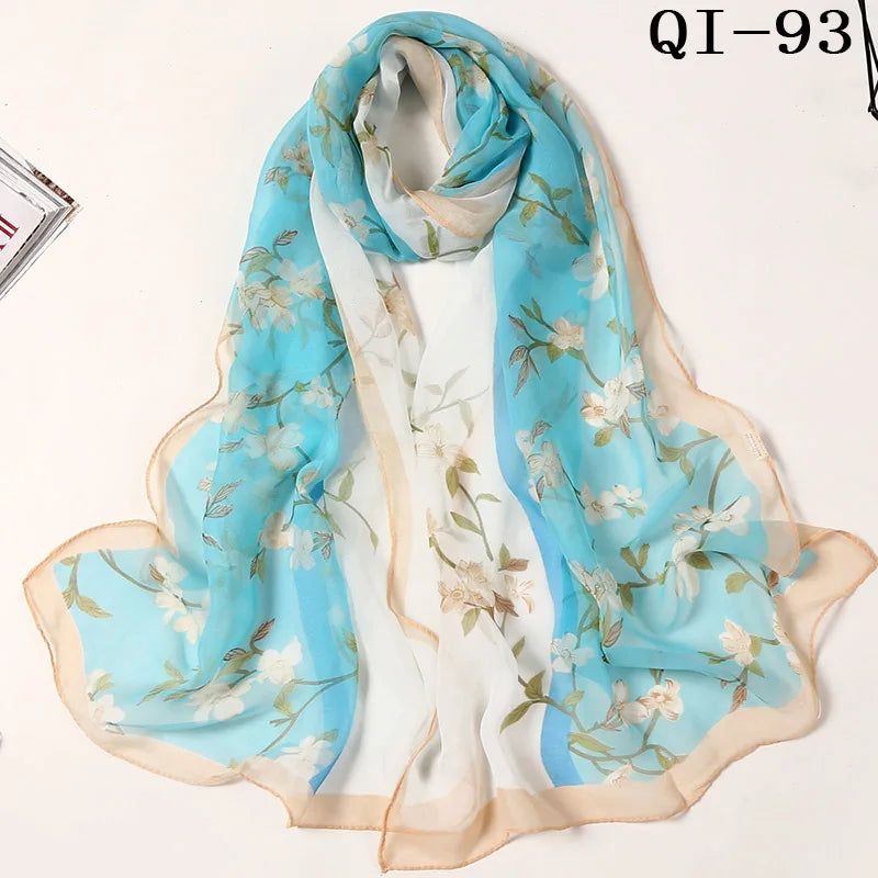 Multiple Lotus Leaf Flower Chiffon Georgette Bandana Scarf Women