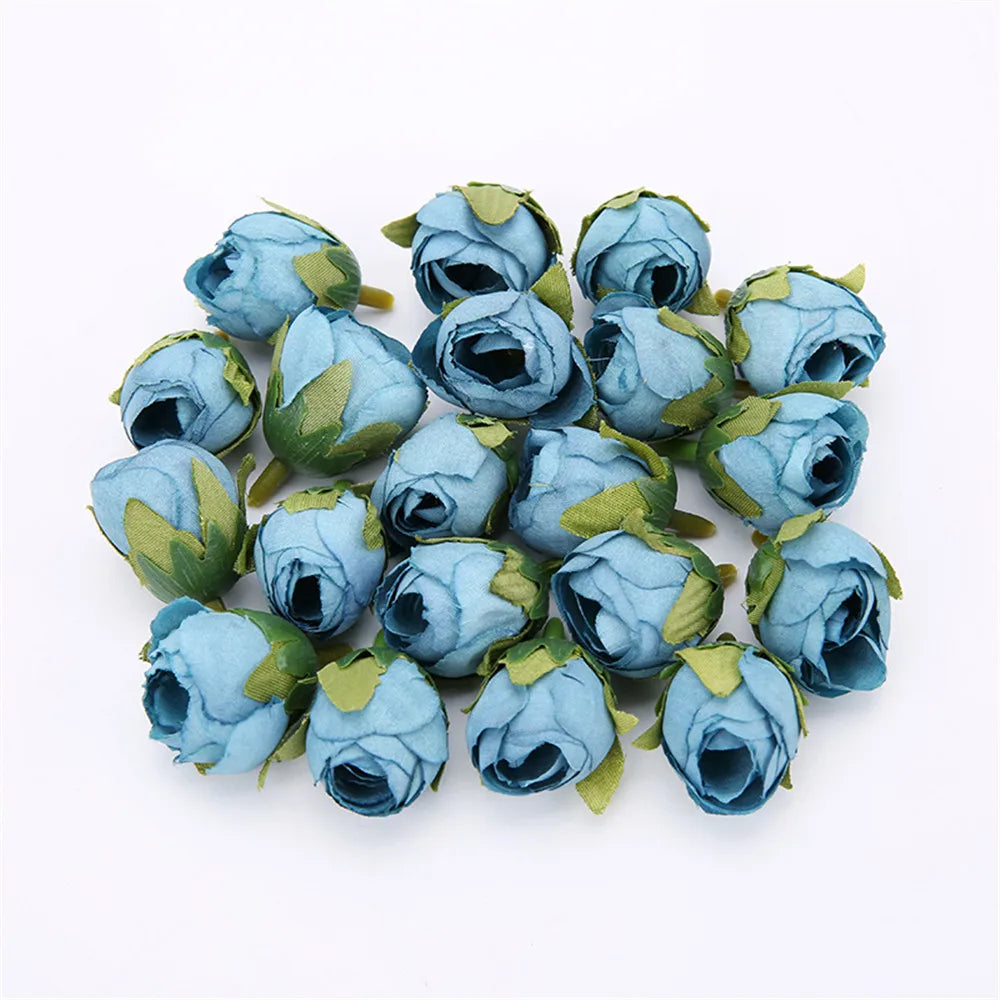 Silk Rose Tea Bud Artificial Flowers 10/20pcs – Wedding DIY Decor