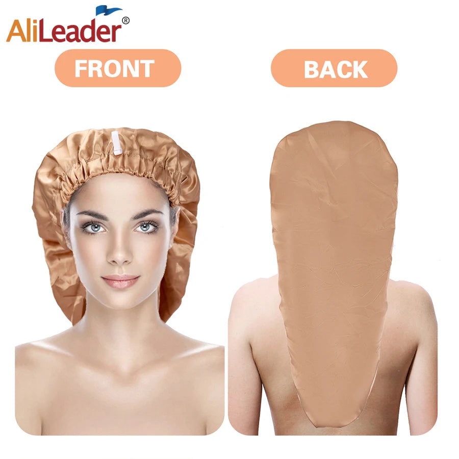 Long Sleep Cap For Women 1 Pack Large Soft Elastic Band Satin Bonnet For Braids Dreadlocks Long Curly Hair 12 Colors Choose Peaceful Pleasures Health and Wellness