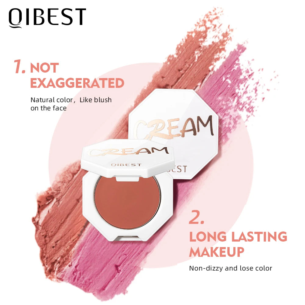 QIBEST Face Blusher Peach Cream Makeup Blush Palette Cheek Contour Blush Cosmetics Blusher Cream Korean Makeup Rouge Tint Blush Peaceful Pleasures Health and Wellness