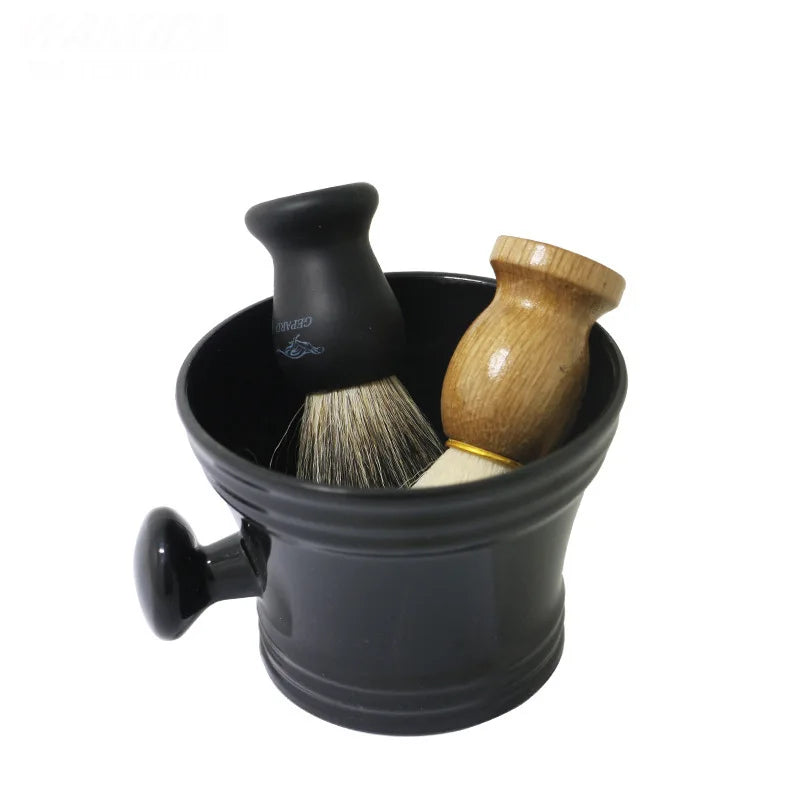 Mens Shaving Soap Bowl Barber Beard Cleaning Tools Cup Durable Handle Soap Mug Bowl Home Salon Barbershop Shaving Appliance Peaceful Pleasures Health and Wellness