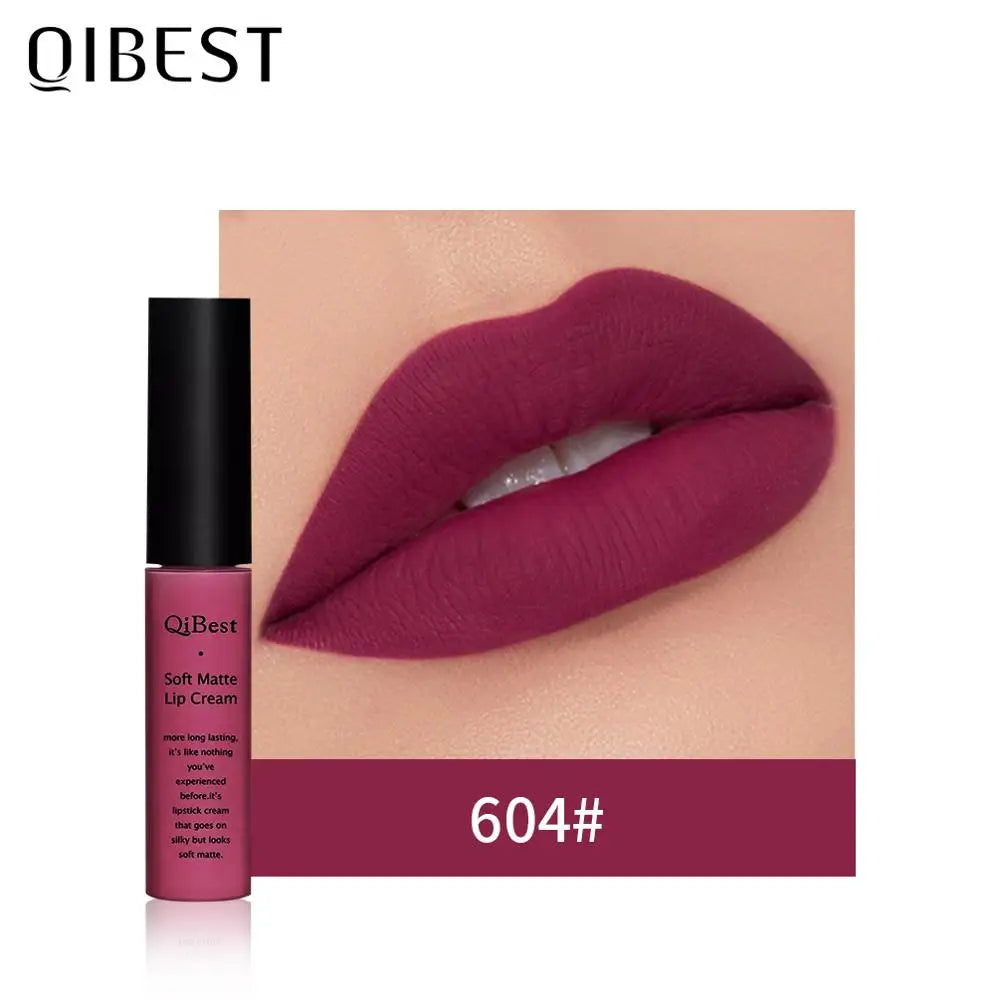 QIBEST Matte Liquid Lipstick | 34 Colors, Velvet Nude, Waterproof