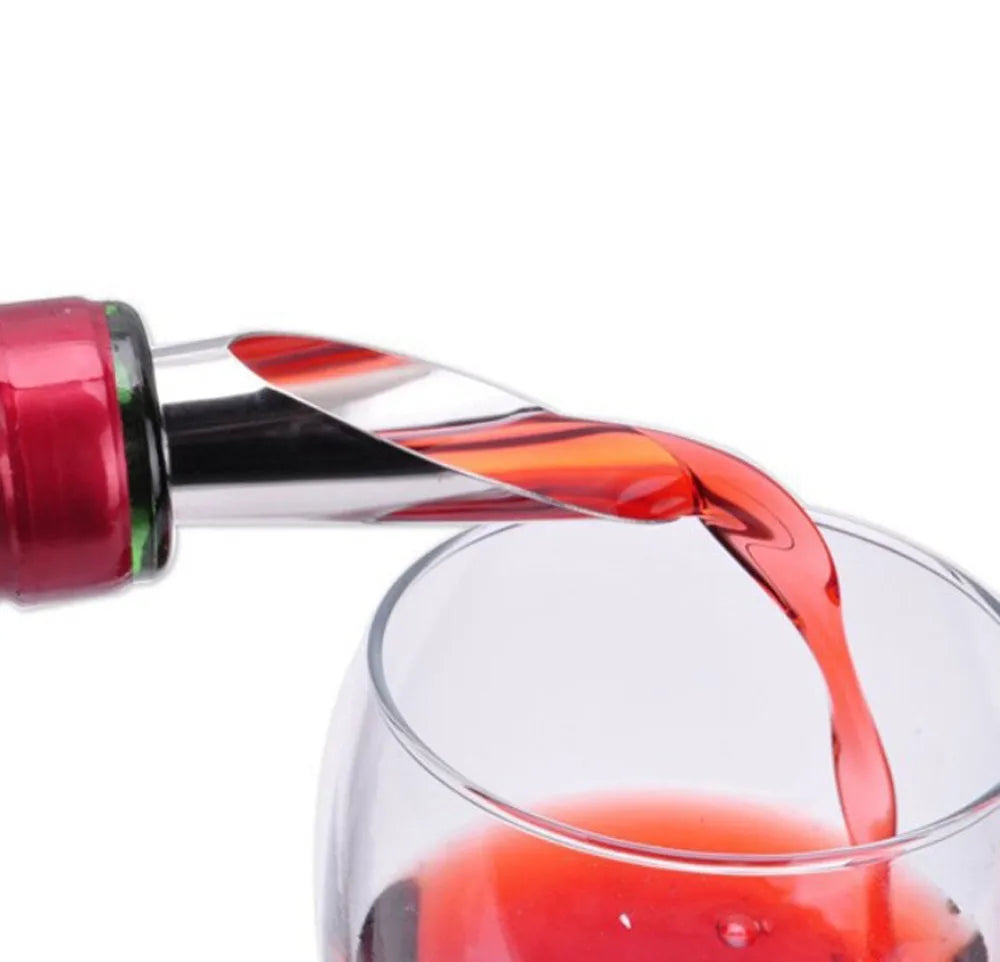 4Pcs 2 In 1 Splendid Wine Stopper Red Wine Pouring Tool Stainless Steel Wine Bottle Stoppers Funnel Pourer Wine Bottle Pourer Peaceful Pleasures Health and Wellness