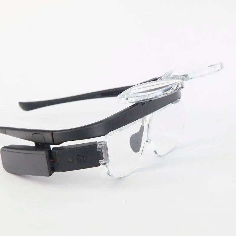 Head Glasses Magnifying Glass USB Rechargeable Monocle Glasses Magnifying Glass Led Watchmaker Repair Wearing Glasses Magnifier Peaceful Pleasures Health and Wellness