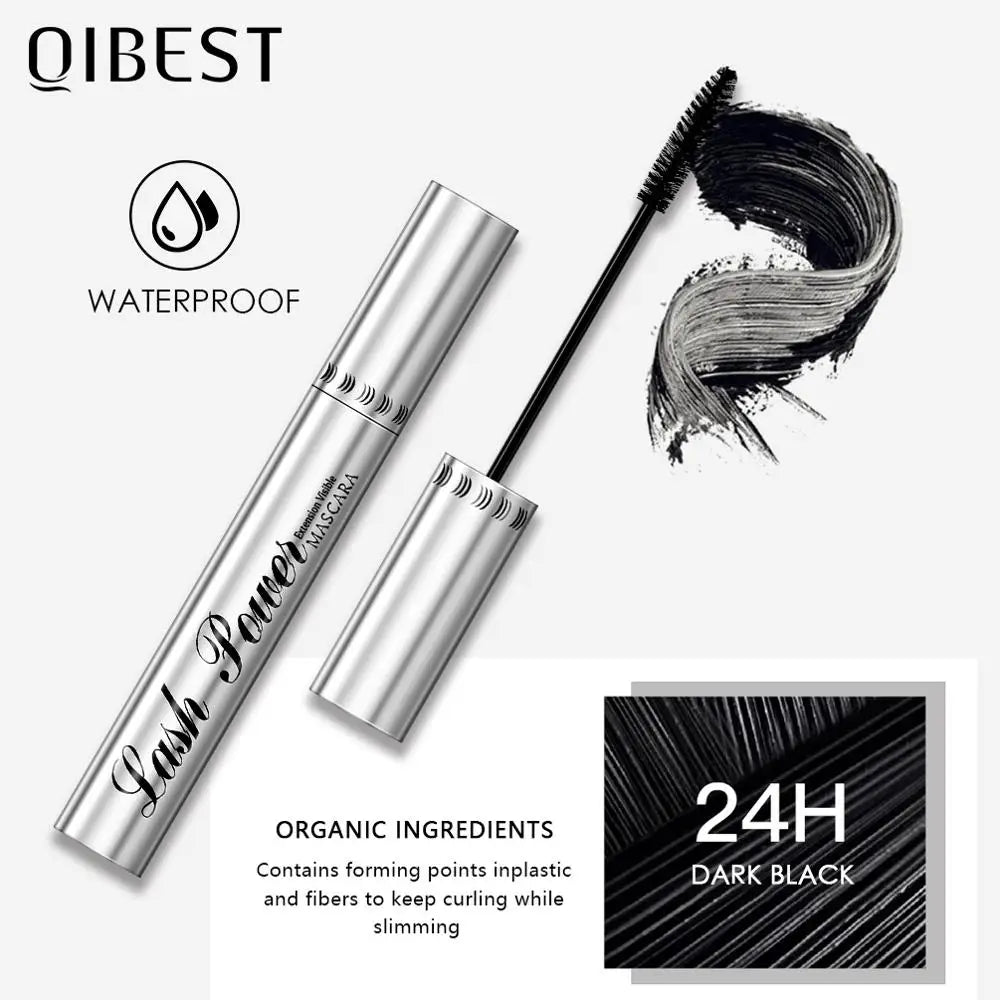 QIBEST Black Mascara 4D Volume Waterproof Lash Eyelashes Extension Lengthening Eyelashes Liquid Rimel Mascara Cosmetics Makeup Peaceful Pleasures Health and Wellness