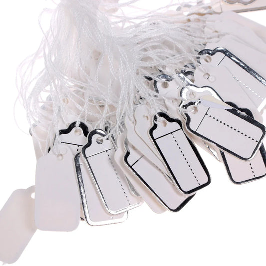 100 Pre-Strung Blank Swing Price Tags | Jewelry Hangtags Retail Swing Tags Oasis Select