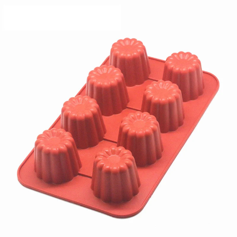 Silicone Cannelé Mold – 8 or 18 Cavity Fluted Cake Baking Tray