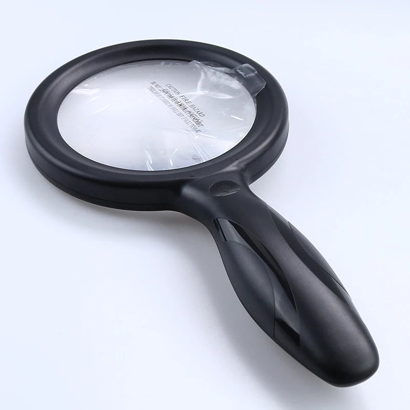Handheld Magnifying Glass with USB Charging Cable LED Ring Light Touch Switch Three-level Brightness Magnifying Glass Peaceful Pleasures Health and Wellness