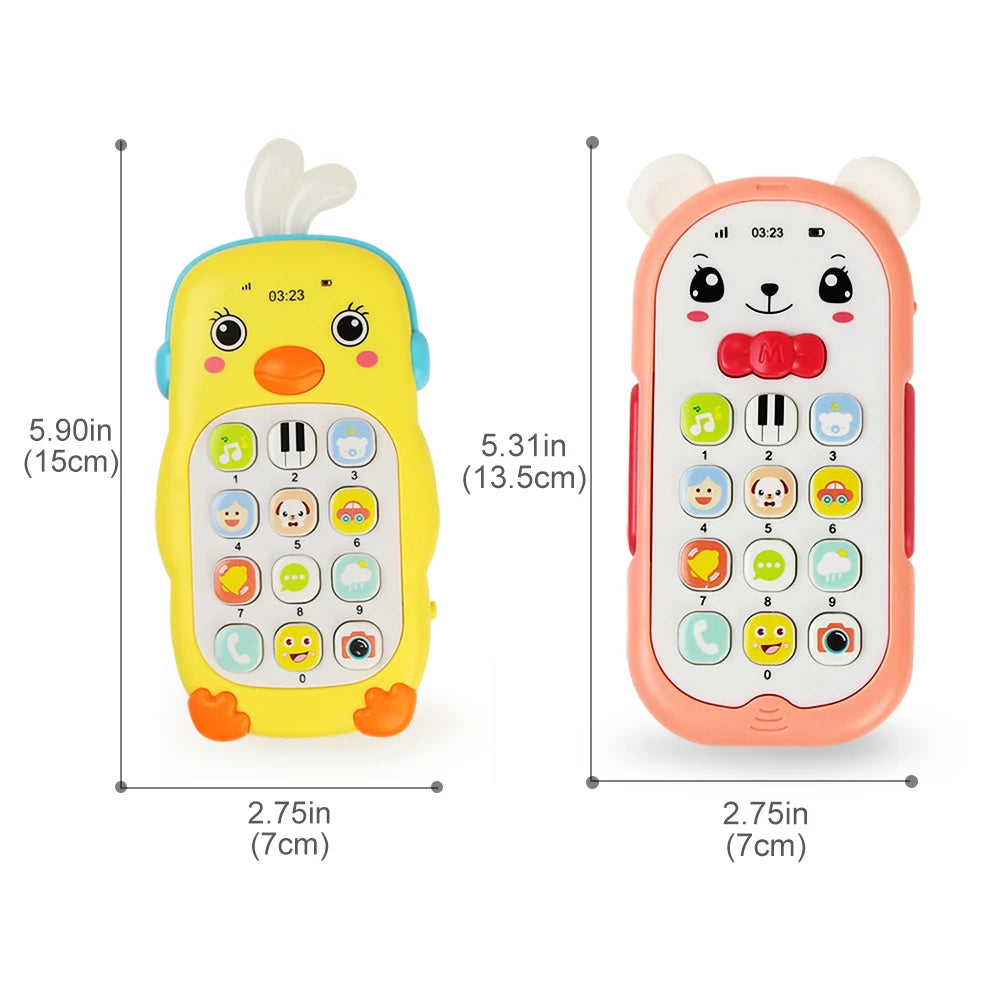 Baby Musical Mobile Phone Cartoon Teether Sound Light Telephone
