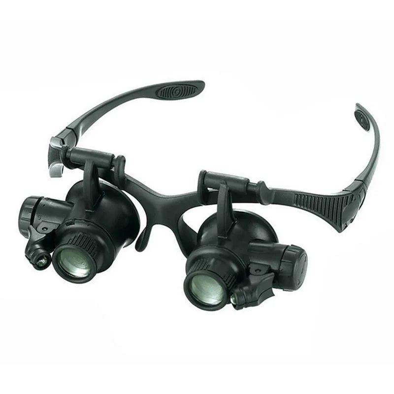 Black Watch Magnifier High Zoom Headband Eyewear Magnifying Glasses 2 LED Illuminated Magnifier Watch Repair Glasses Peaceful Pleasures Health and Wellness