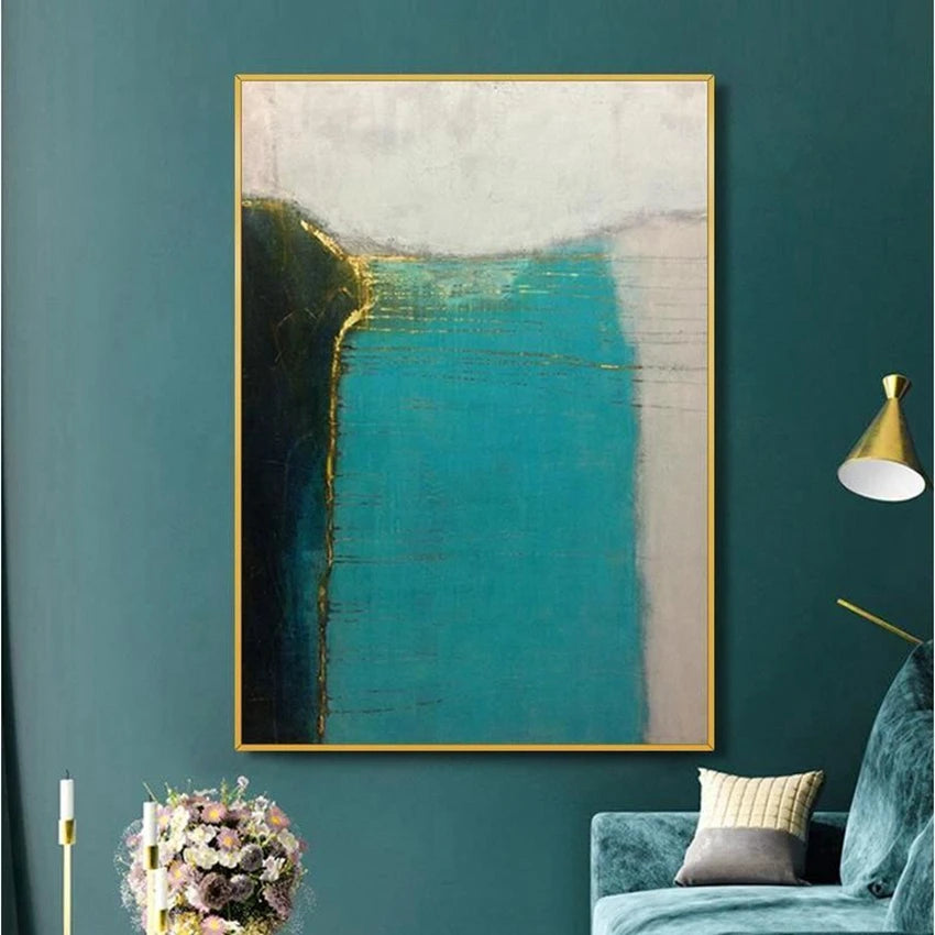Nordic Minimalist Abstract Handmade Canvas Oil Painting Wall Decor Art Hanging Picture Poster Living Room Bedroom Hotel Mural Peaceful Pleasures Health and Wellness