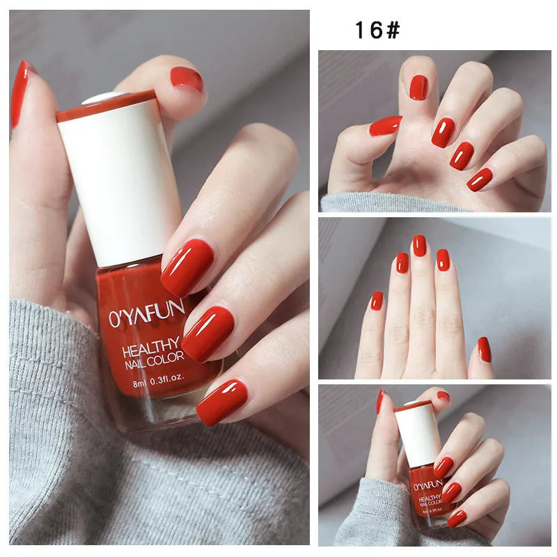 Quick-Dry Tearable Nail Polish | Glitter Matte Waterproof 40 Colors