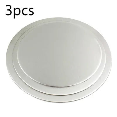 6/8/10inch Round Cake Board Circle Base Cupcakes Stand Paper Cases Liners Party Pastry Baking Mat Decorations Peaceful Pleasures Health and Wellness 3pcs Sliver