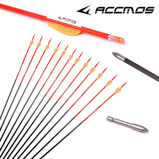 6 12ps ID Pure Carbon Arrow Spine 400 500 600 700 800 900 1000Archery Peaceful Pleasures Health and Wellness 12pcs sp900 orange