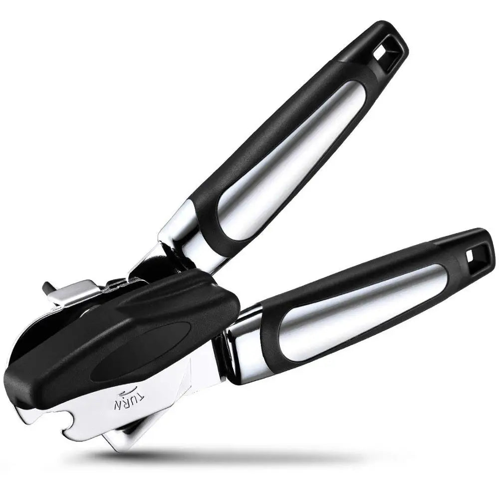 3-in-1 Professional Ergonomic Side-Cut Can Opener – Safety Smooth Cut, Non-Slip Handle, Stainless Steel