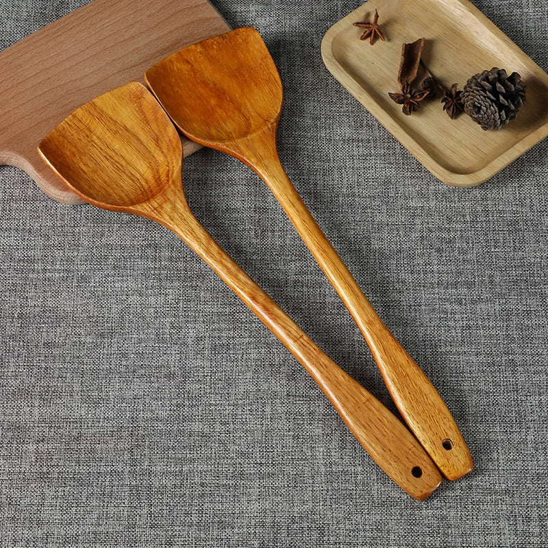 Beech Wood Turner Spatula – Non-Stick Wooden Cooking Shovel & Kitchen Utensil