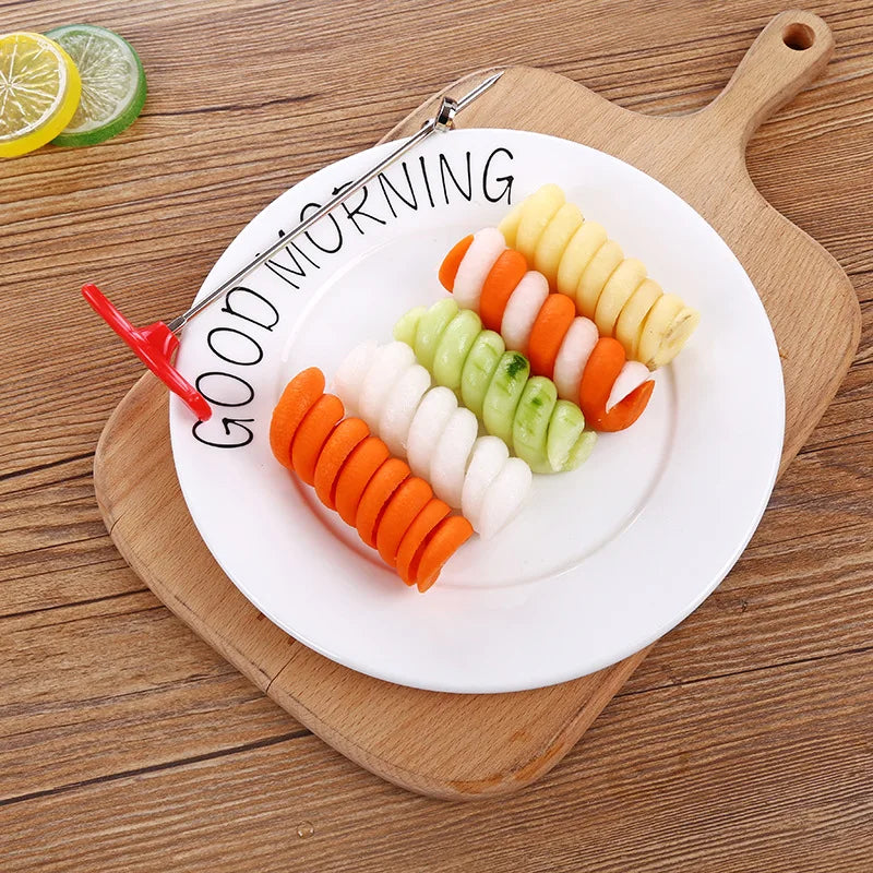 Manual Spiral Screw Slicer & Twist Knife – Curly Vegetable Cutter for Potato, Cucumber, Carrot & Radish