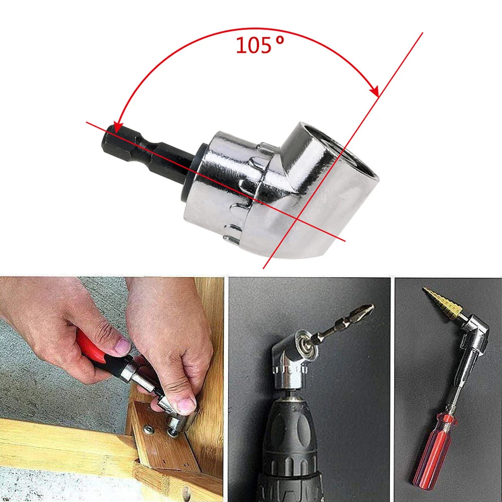 105 Degree Angle Screwdriver Set Holder Adapter Adjustable Bits Nozzles Angle Screw Driver Tool 1/4" Inch Magnetic Angle Driver Peaceful Pleasures Health and Wellness