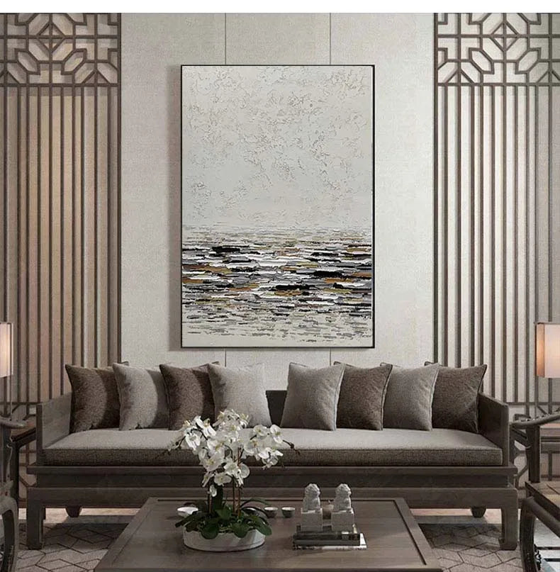 European American abstract painting wall decoration handmade oil painting canvas acrylic painting living room hotel decoration Peaceful Pleasures Health and Wellness