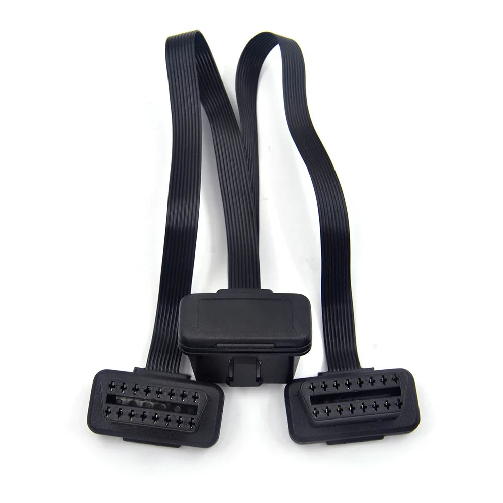 OBD2 Y Splitter Extension Cable 16 Pin Male to Dual Female 30cm