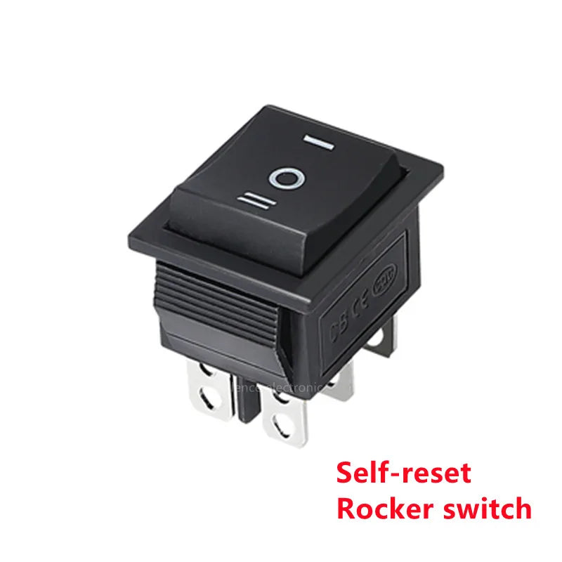 2PCS Self Reset Rocker Switch Momentary KCD4 Power Switch ON-OFF-ON Reset 3 Position 6 Pins 16A 250VAC/ 20A 125VAC Peaceful Pleasures Health and Wellness