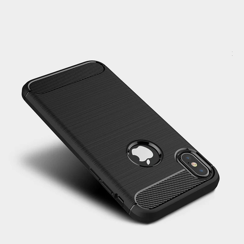 Rubber Carbon Fiber Case For iPhone X XR XS MAX Ultra Thin Silicone Cover Coque Peaceful Pleasures Health and Wellness
