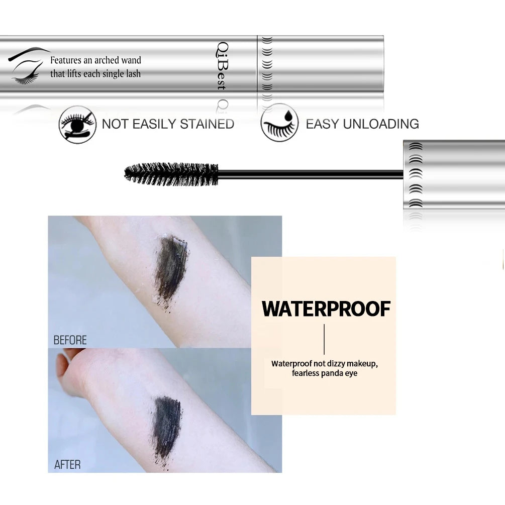 QIBEST Cosmetics 1/3/5 pcs Black Mascara Lengthens Eyelashes Extra Volume Waterproof Natural Lashes Female Professional Makeup Peaceful Pleasures Health and Wellness