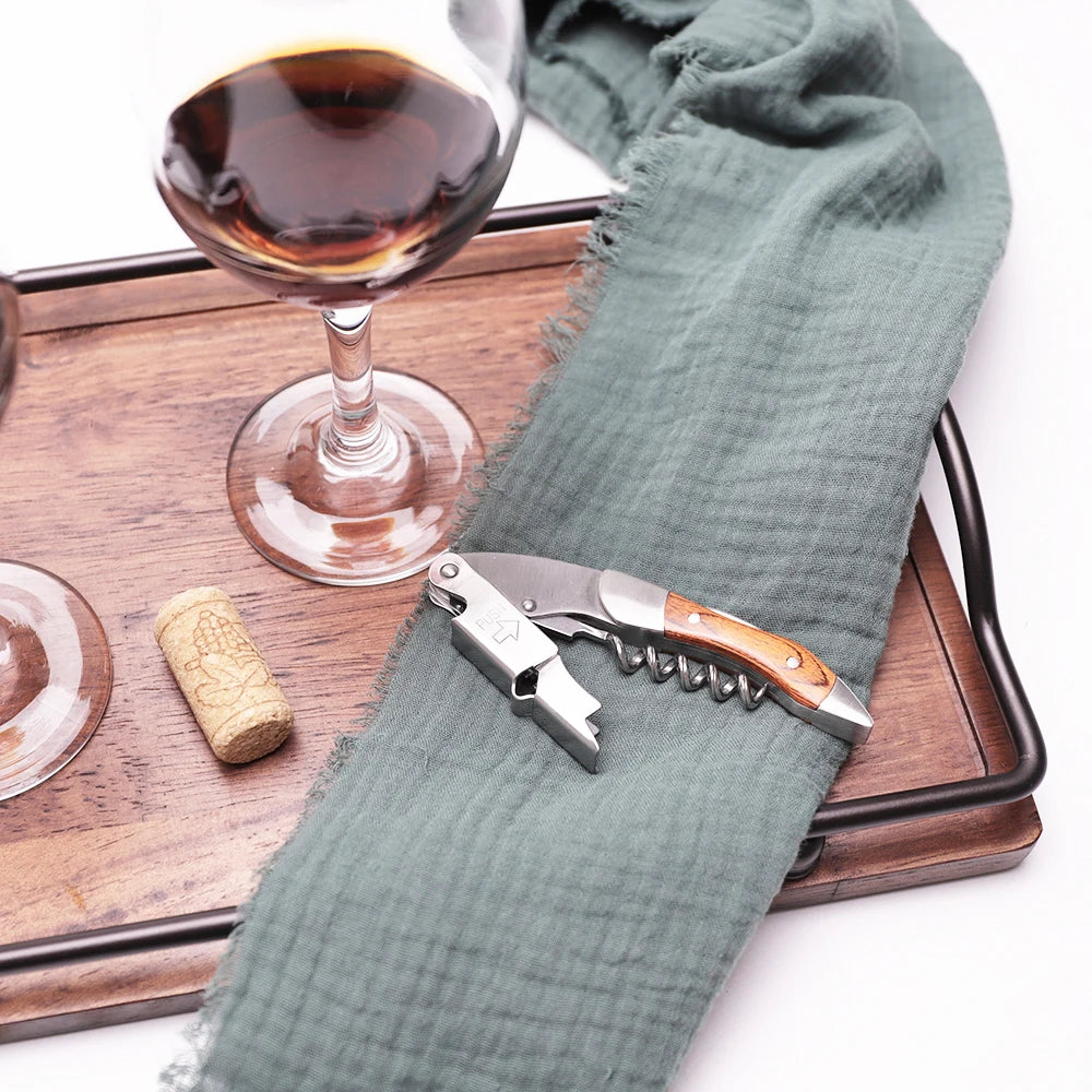 Wine Opener, Professional Waiters Corkscrew, PU Bag, Bottle Opener and Foil Cutter Gift for Wine Lovers Peaceful Pleasures Health and Wellness
