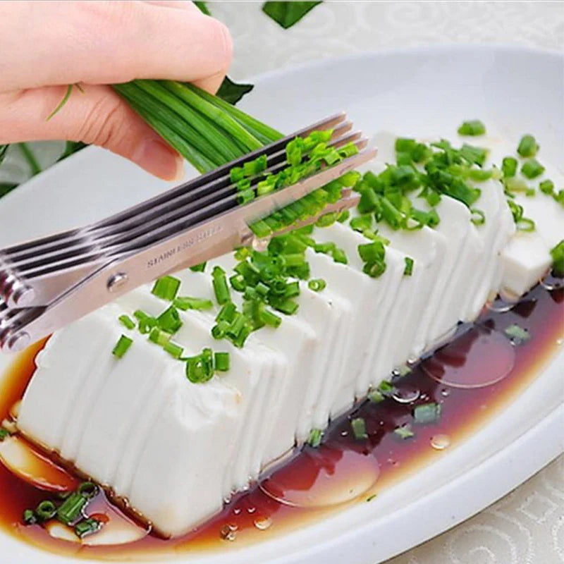 5-Layer Herb & Scallion Scissors – Multi-Blade Kitchen Shears