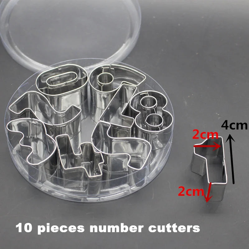 35-Piece Stainless Steel Alphabet Letter & Number Cookie Cutter Set | Fondant, Biscuit & Cake Decorating