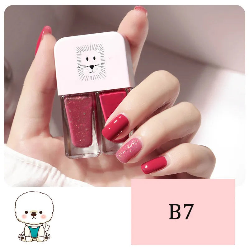 2-in-1 Candy Color Nail Polish | Quick Dry Waterproof Water-Based