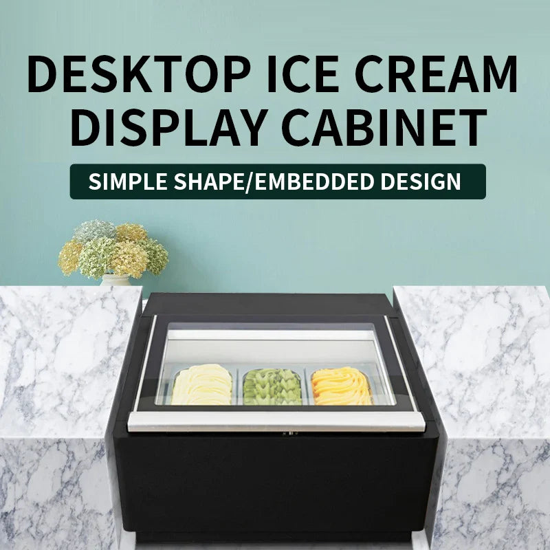 Desktop 3-Tray Ice Cream Display Freezer | SMART-03