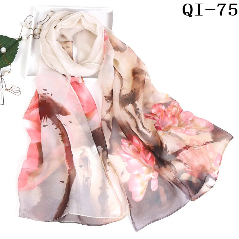 Multiple Lotus Leaf Flower Chiffon Georgette Bandana Scarf Women
