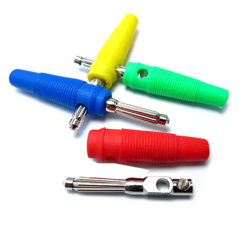 5Pcs 4mm Male 32A High Current Screw Solderless Stackable Banana Plug Connector Peaceful Pleasures Health and Wellness