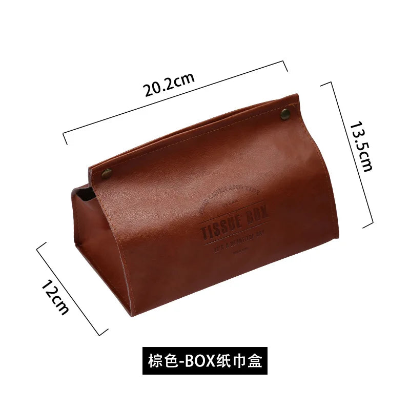 PU Leather Tissue Box & Napkin Holder – Portable Elegant Container for Home, Car & Office | 5 Colors