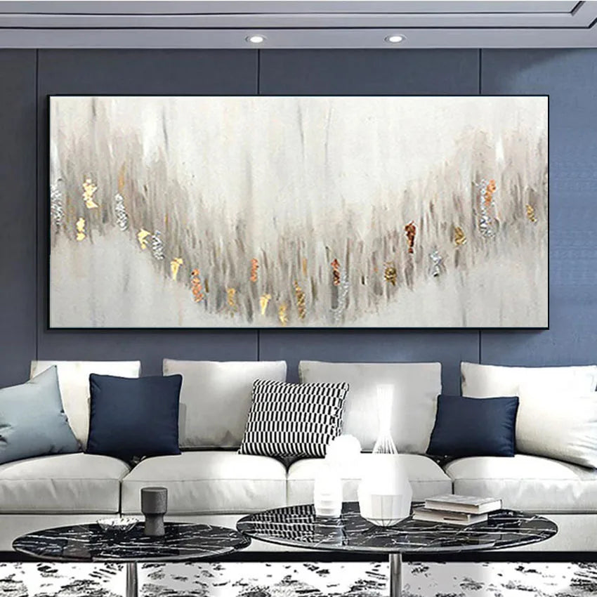 Abstract Frameless Horizontal Version Home Decoration Mural Handmade Canvas Oil Painting Living Room Sofa Background Wall Poster Peaceful Pleasures Health and Wellness