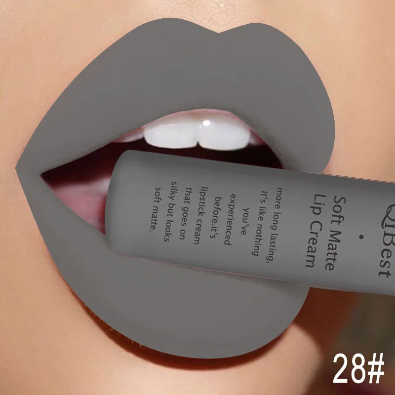 QIBEST Matte Liquid Lipstick Waterproof Long Lasting Velvet Mate Nude Red Lip Gloss Lint Tube Makeup Cosmetic Lipsticks Lipgloss Peaceful Pleasures Health and Wellness 28