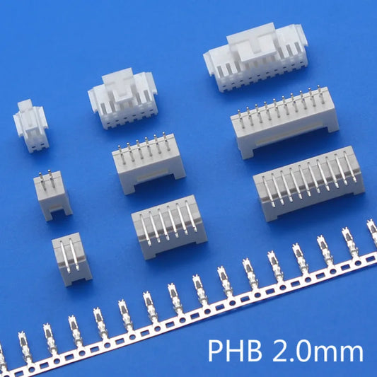10Sets PHB 2.0MM 2/3/4/5/6/7/8/9/10pin PHB2.0 Connector Plug Male + Female + Crimps Peaceful Pleasures Health and Wellness 10sets 2X9P Straight needle