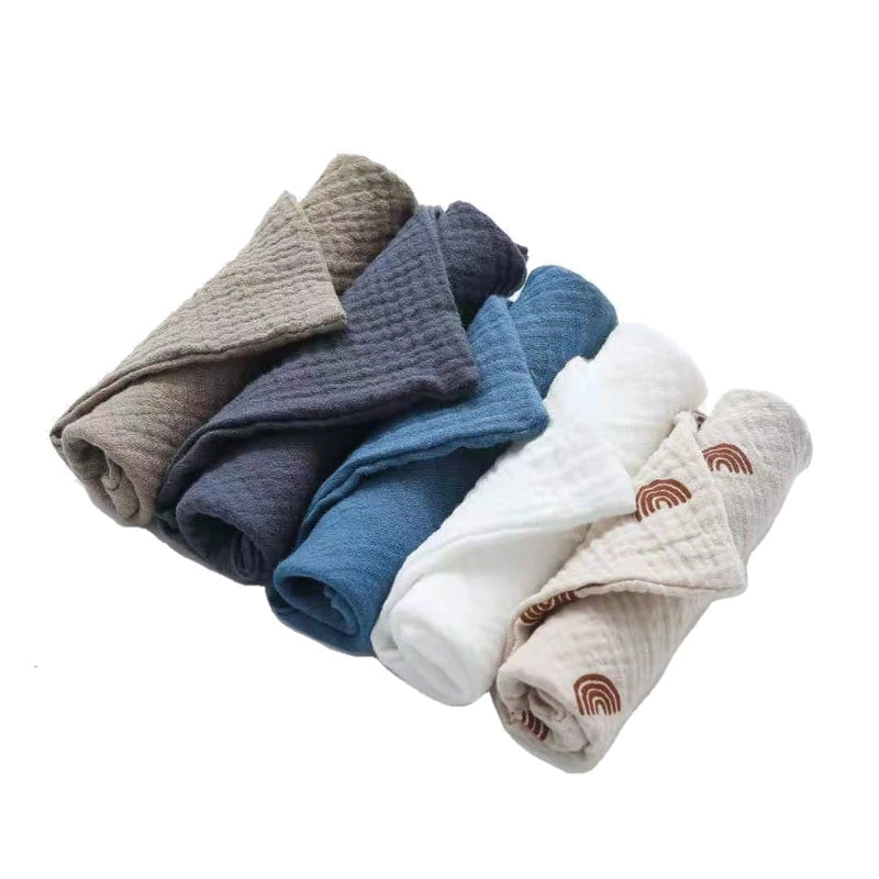 5-Pack Baby Cotton Gauze Washcloths – Soft Burp Cloths & Face Towels